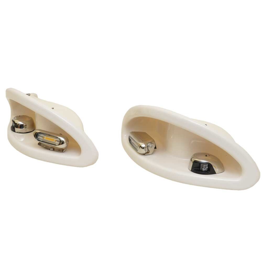 Avalon Pontoon Boat Bow Light Pods Red Green Clear Set of 2 by Avalon