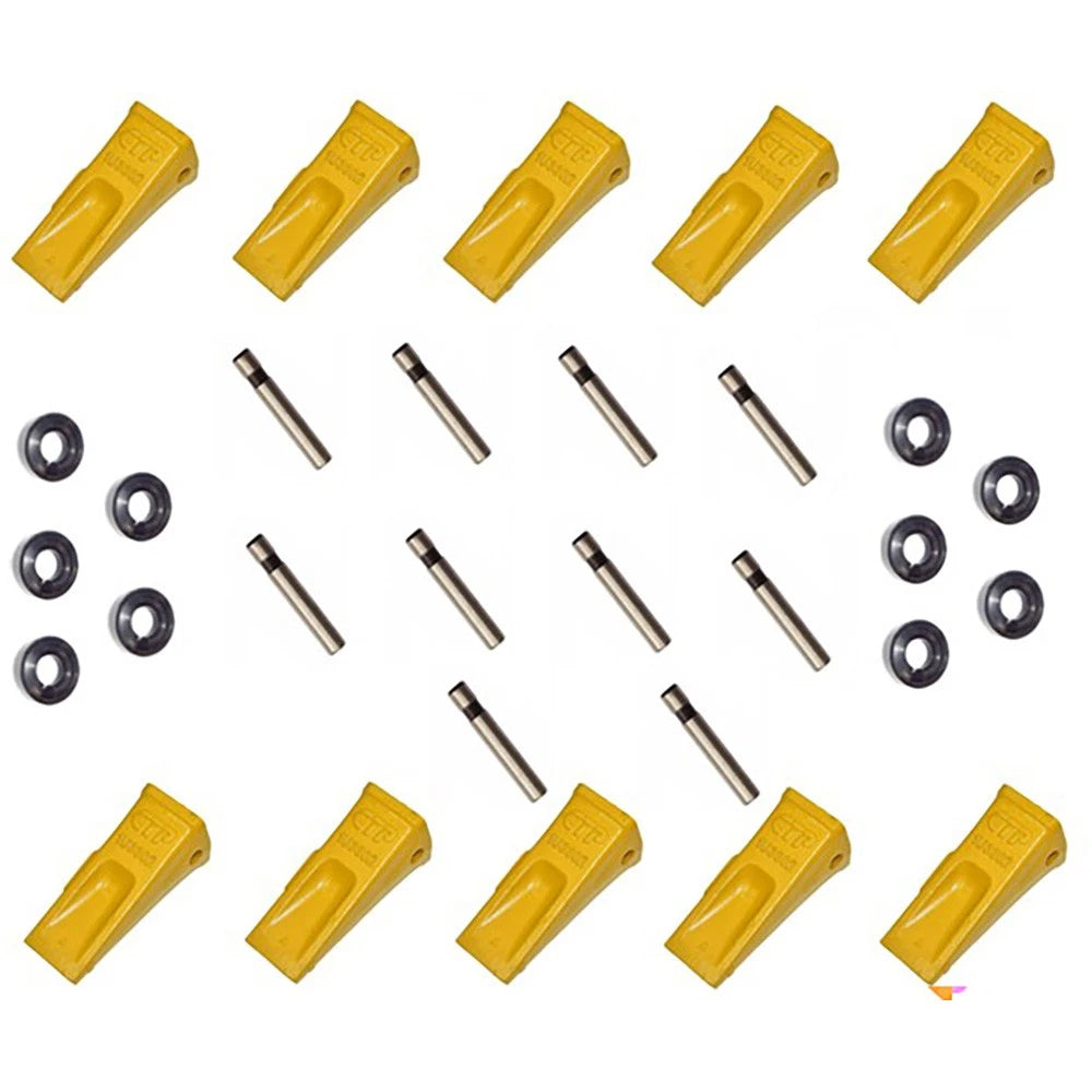 Qty 10: Pins, Teeth And Retainer Set Fits Caterpillar Replaces 1073308