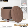 Brown Lift Top Storage Ottoman with Wood Legs