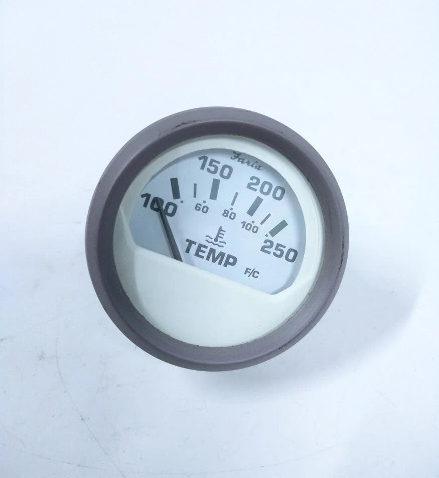 Faria Gp9148a, White Face &Amp; Grey Bezel 100 - 250 Temperature Gauge