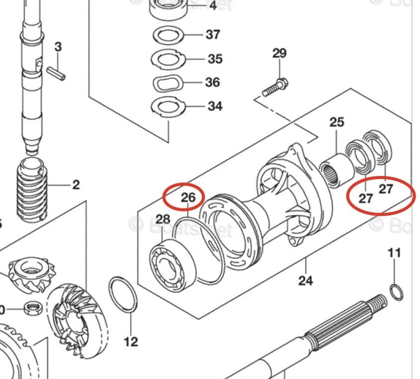 Lower Unit Oil Seal for Suzuki DF70/DF80/DF90 4-Stroke