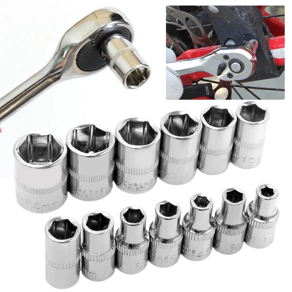 Socket Hexagons Sleeve Metric 1/4in