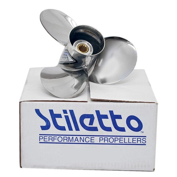 Stiletto 22009 OMC Performance Boat Propeller | 3-RH 12  x 9 Inch Pitc