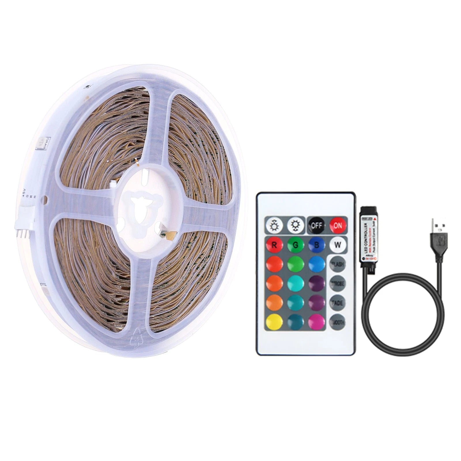 5m Led Strip Lights Rgb 5050 Color Changing Tape Tv Cabinet Kitchen
