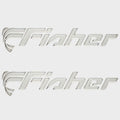 Boat Raised Emblem Decals Silver White Vinyl