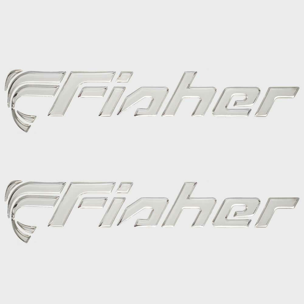 Boat Raised Emblem Decals Silver White Vinyl