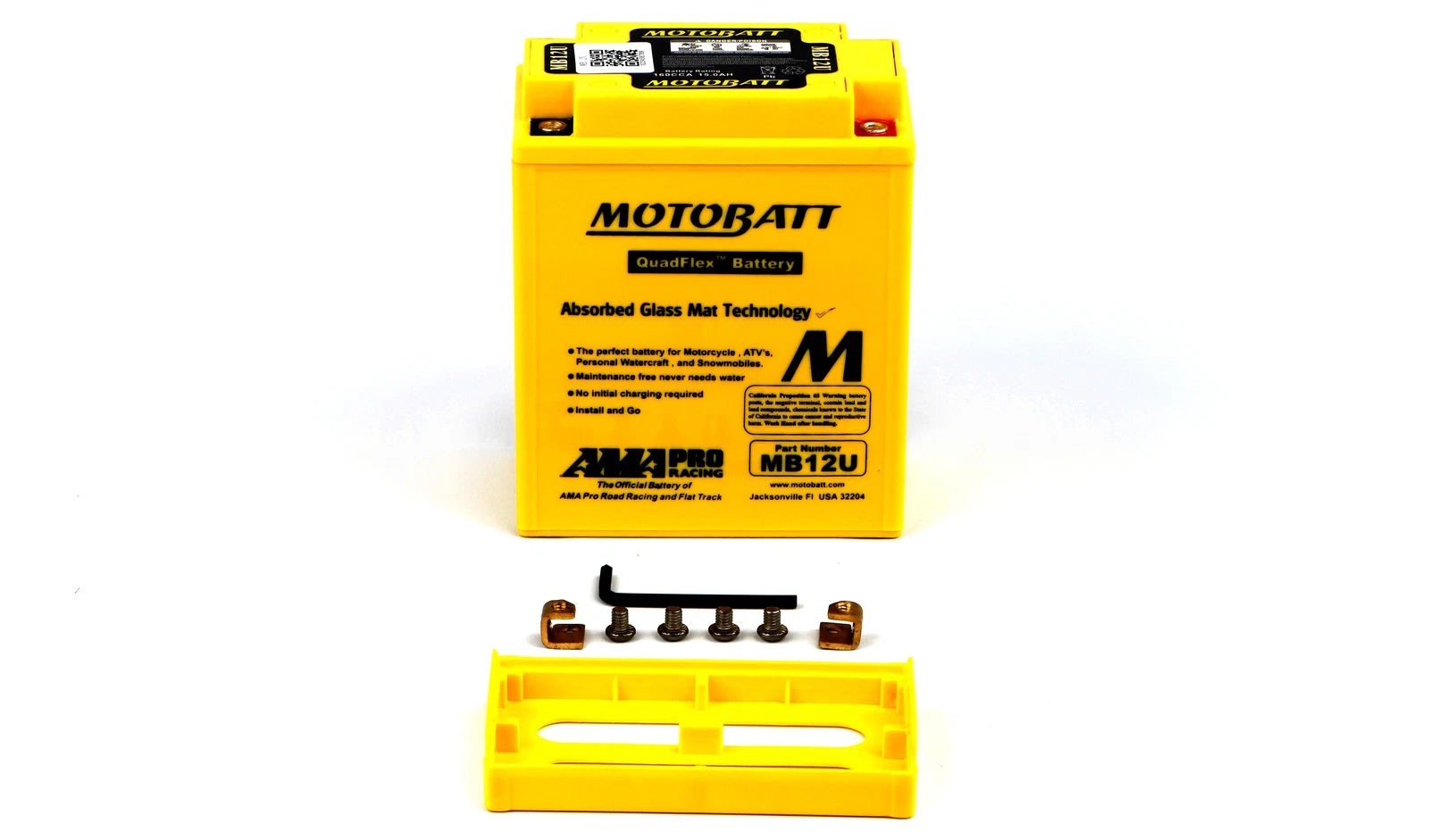 Motobatt Battery For Yamaha Yfm 350 Fxk Wolverine 1998 (0350 Cc)