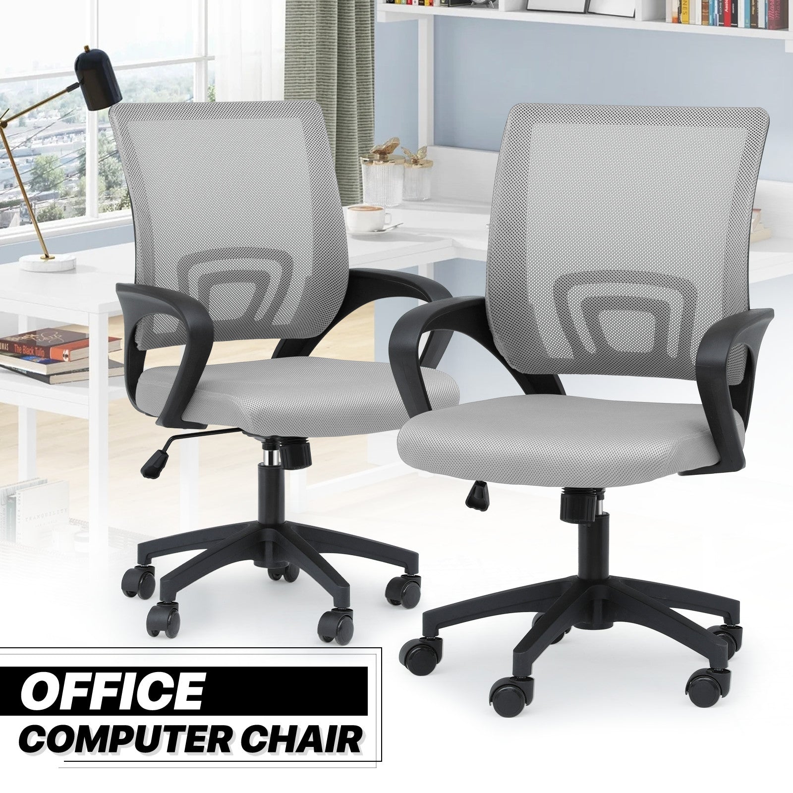 Adjustable Height Ergonomic Desk Chair - Light Grey