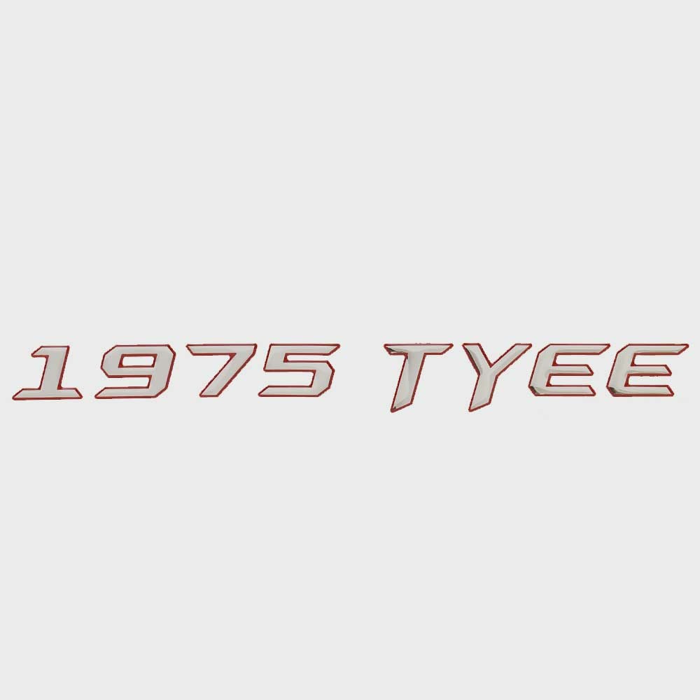 Raised Emblem Decal Lund Boat 1975 Tyee Silver Red by Lund