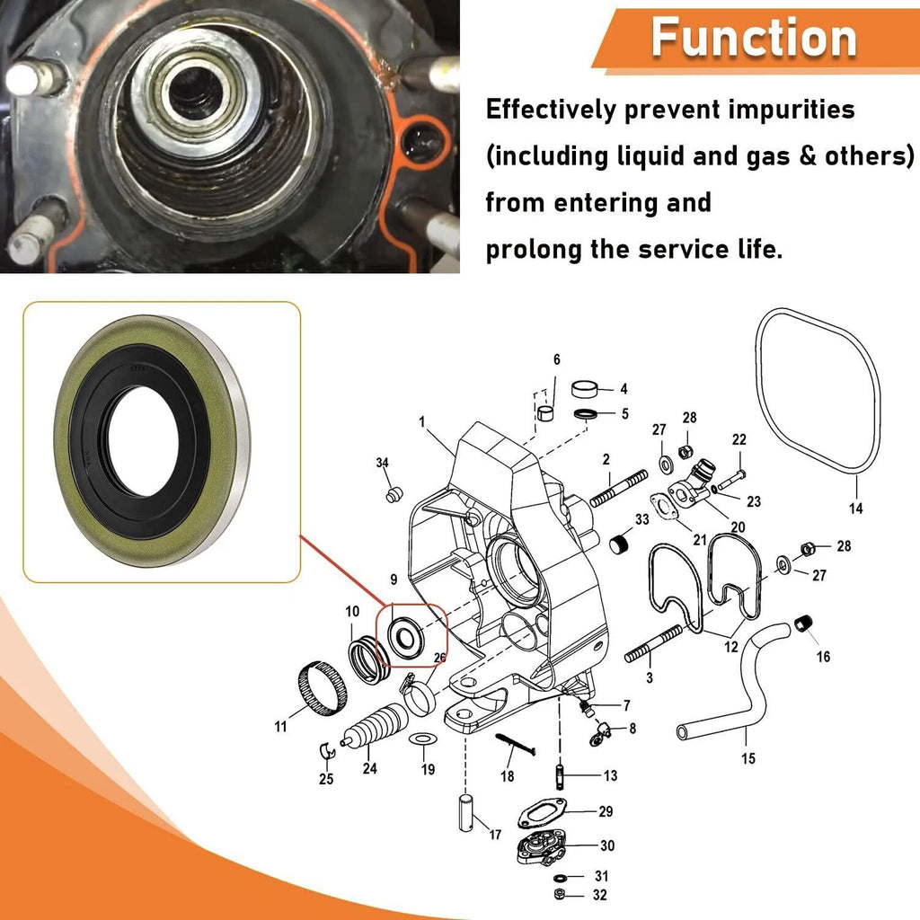 Gimbal Bearing Seal for Mercruiser Alpha One Gen 1/2/R/MR (2 Pcs)