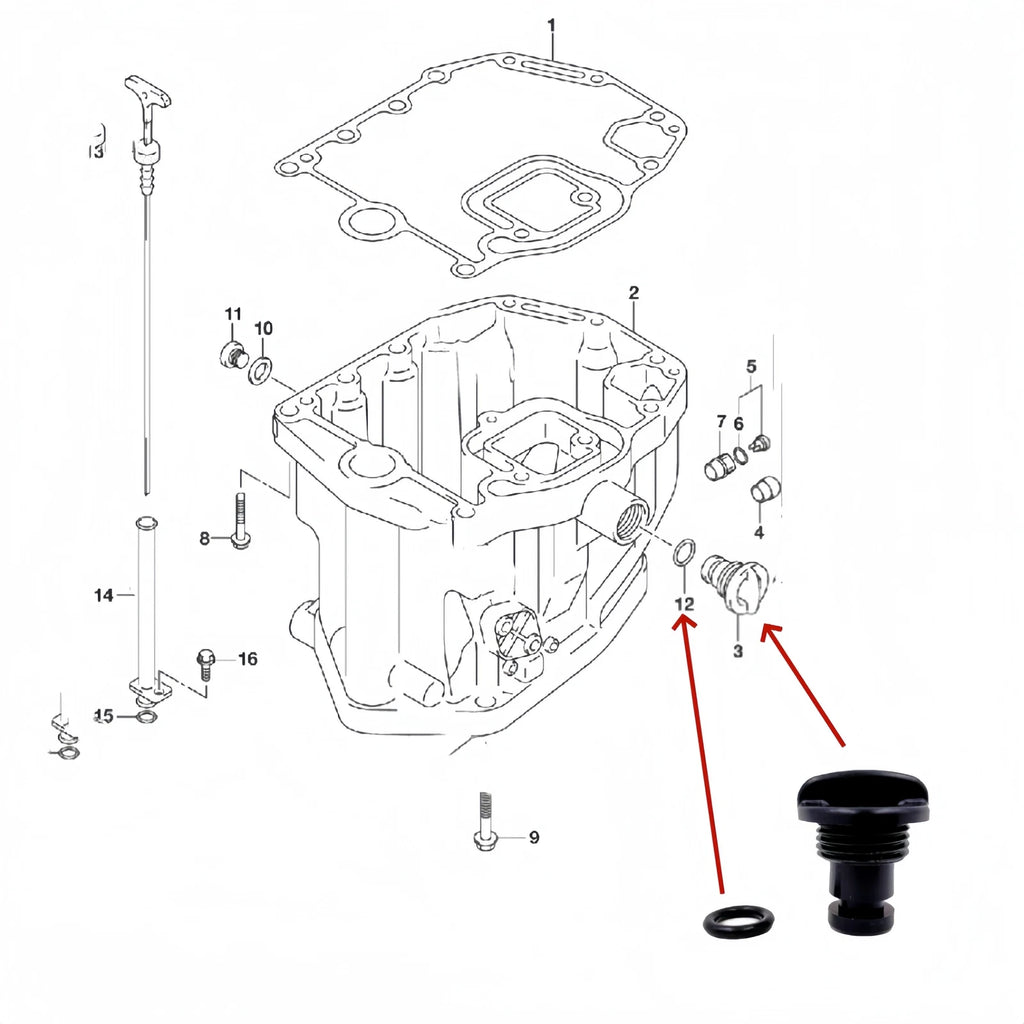 Flush Plug and Gasket for Suzuki Outboard Models 1999-2023