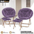 Purple Cozy Saucer Chair with Ottoman