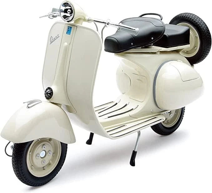 Newray Die Cast Model Vespa 150 Vl1t Off White Cream, Scale 1:6