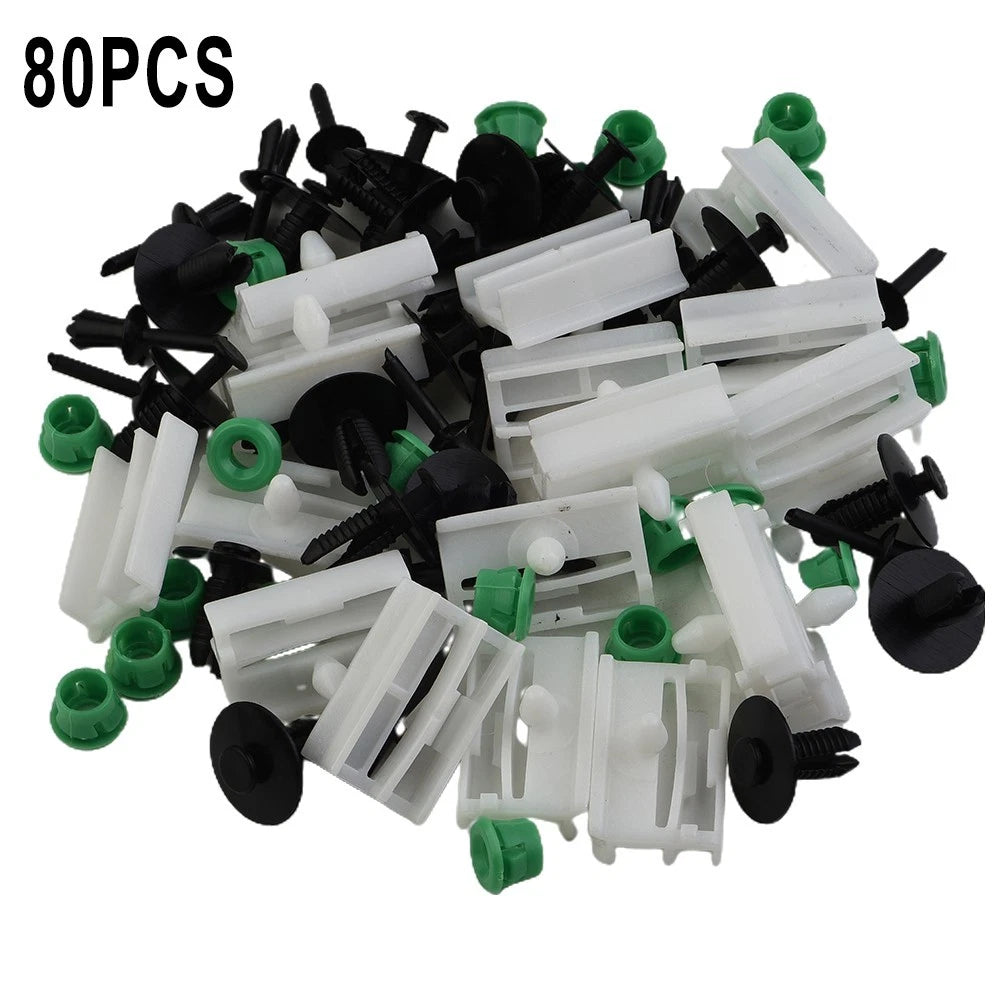 80x For E36 Side Sill Skirt Trim Clips Grommets Fastener
