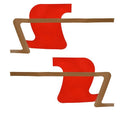 Boat Decals Red/Gold 25 x 12 1/2 Inch Set of 2