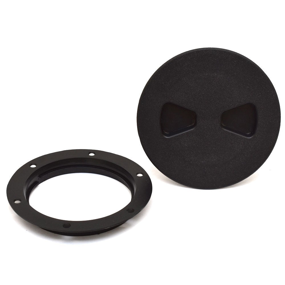T-H Marine Boat Twist-Out Deck Plate 4 Inch Black Plastic by T-H Marine