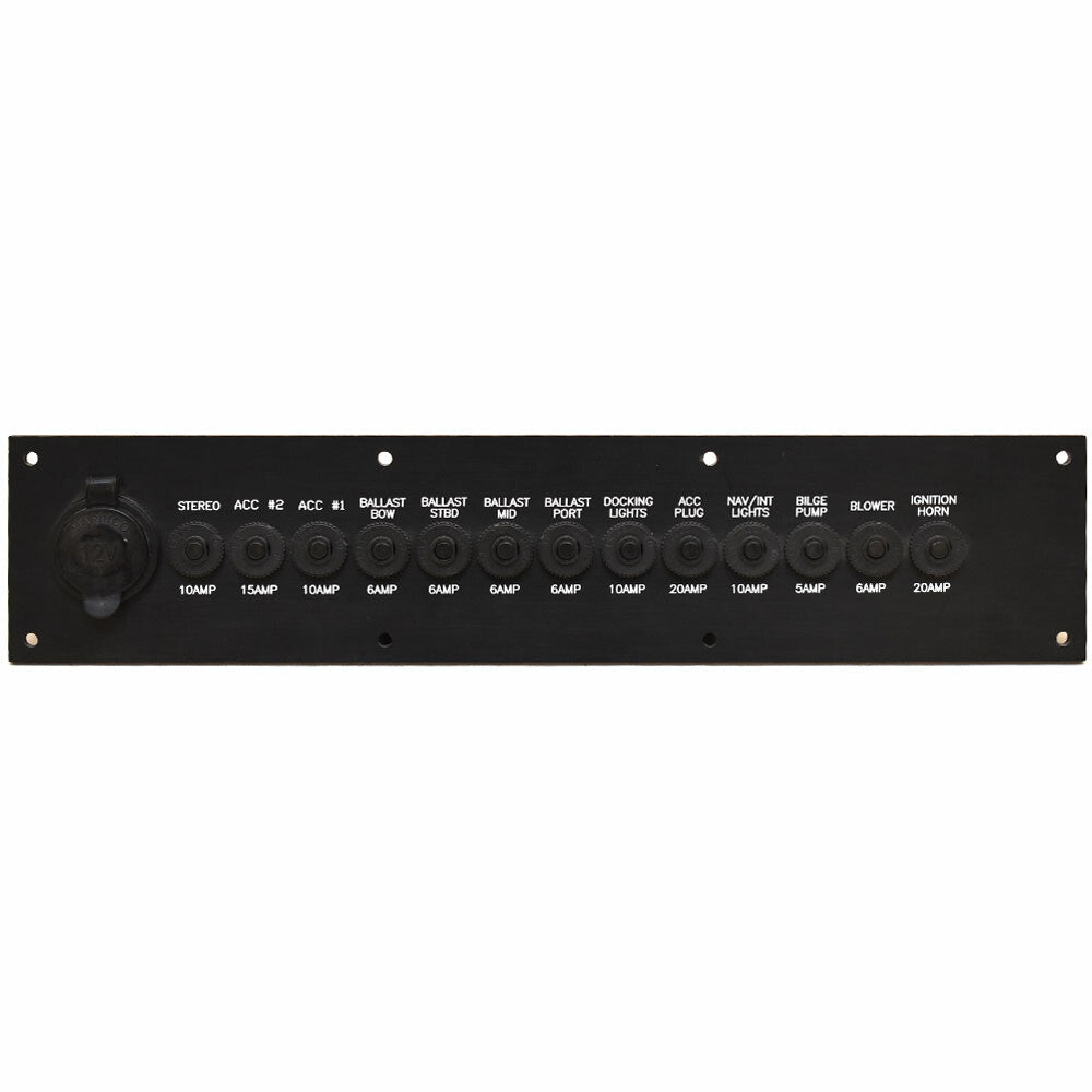 Malibu Boat Circuit Breaker Panel 3912110.01 13-Switch Black 12V by Malibu