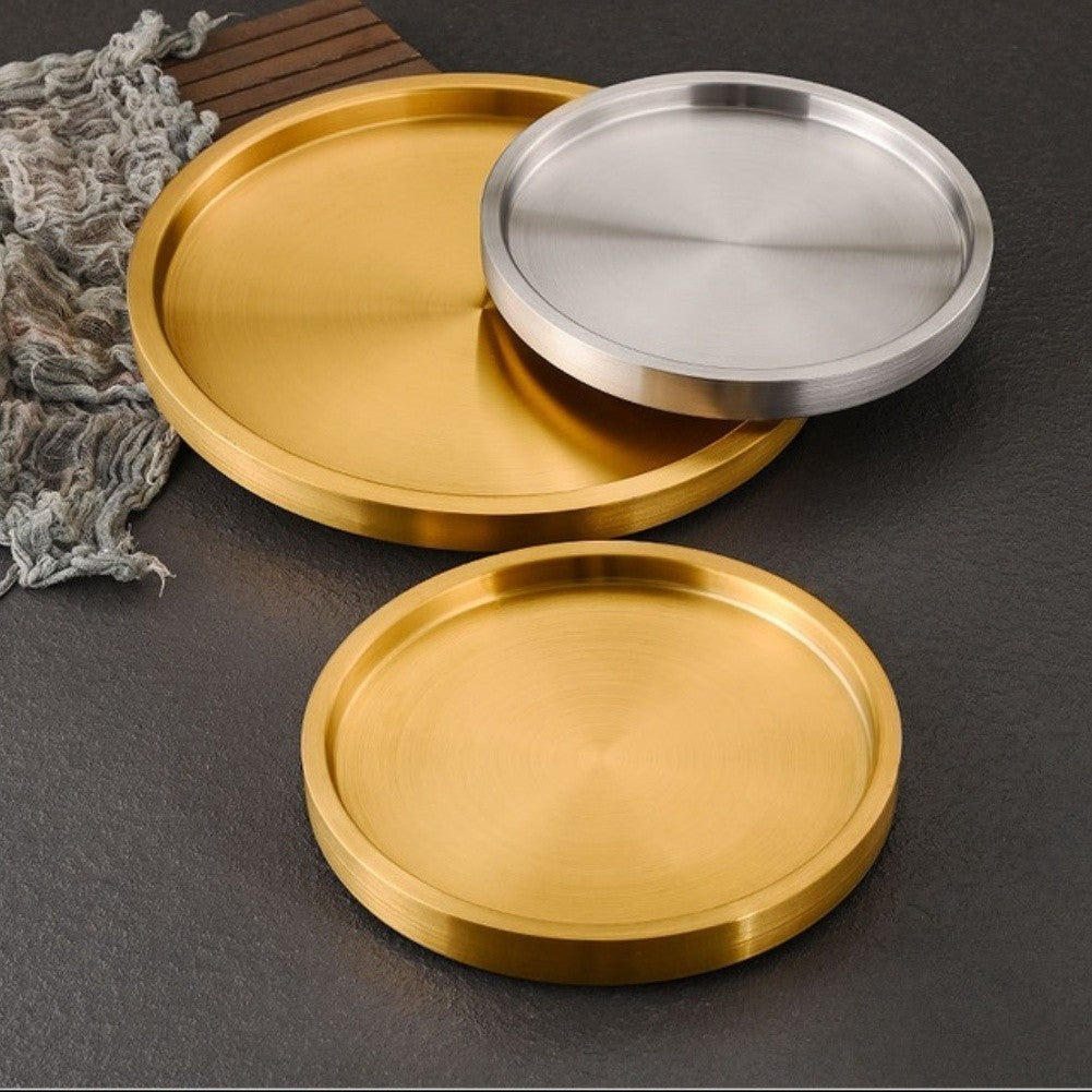 Thickened Stainless Steel Round Tray 26cm