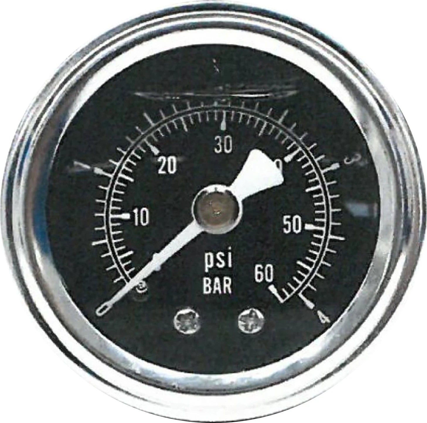 Harddrive Oil Pressure Gauge 60PSI For V-twin Motorcycles, Black Or