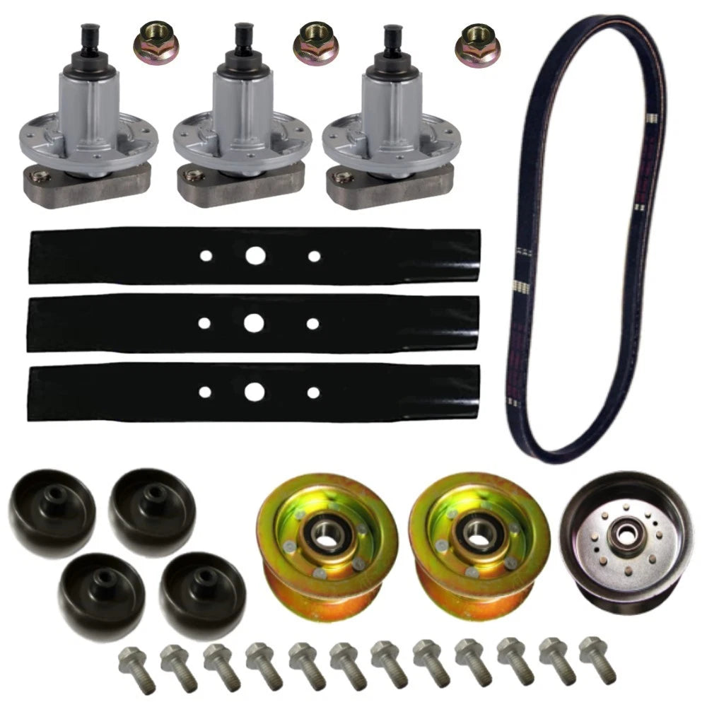 48" Deck Rebuild Kit Mulcher Blades W/ Wheels Fits John Deere