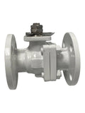 Flange Ball Valve 1", Stainless Steel, Missing Handle, White, New