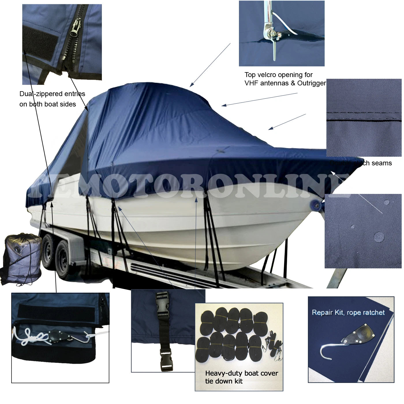Tiara 31 Open Cuddy T-top Hard-top Fishing Boat Cover All Season