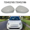 Mirror Cover White For Fiat 500 2007-2023 Abs Material
