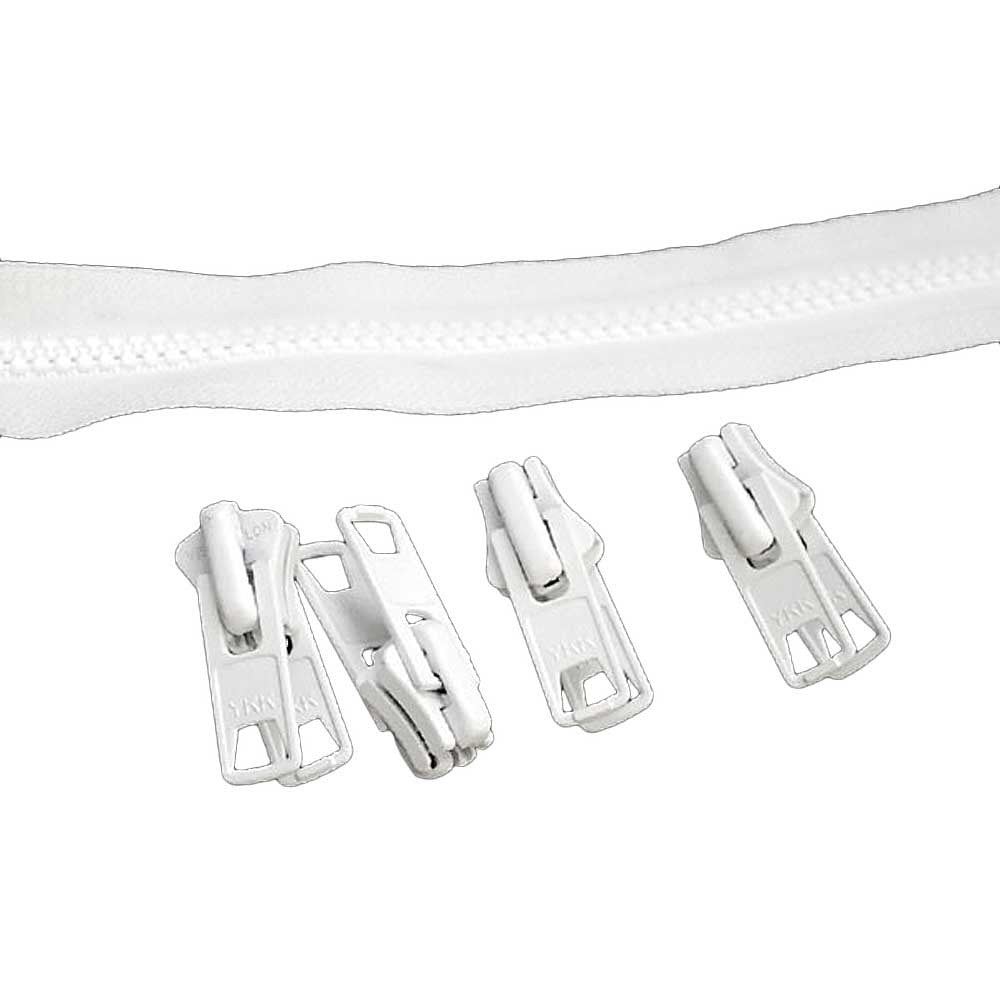 Zipper Standard 1 1/4 Inch White 10 Ft by Standard