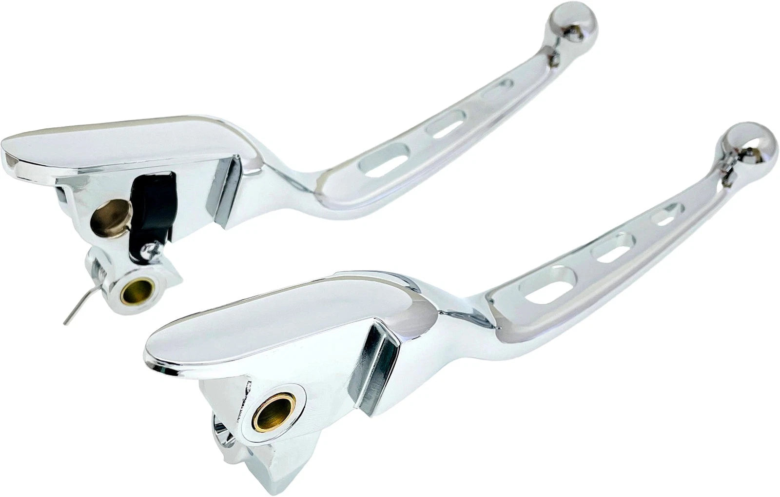Harddrive Chrome 3 Hole Brake & Clutch Lever Set For Harley Davidson