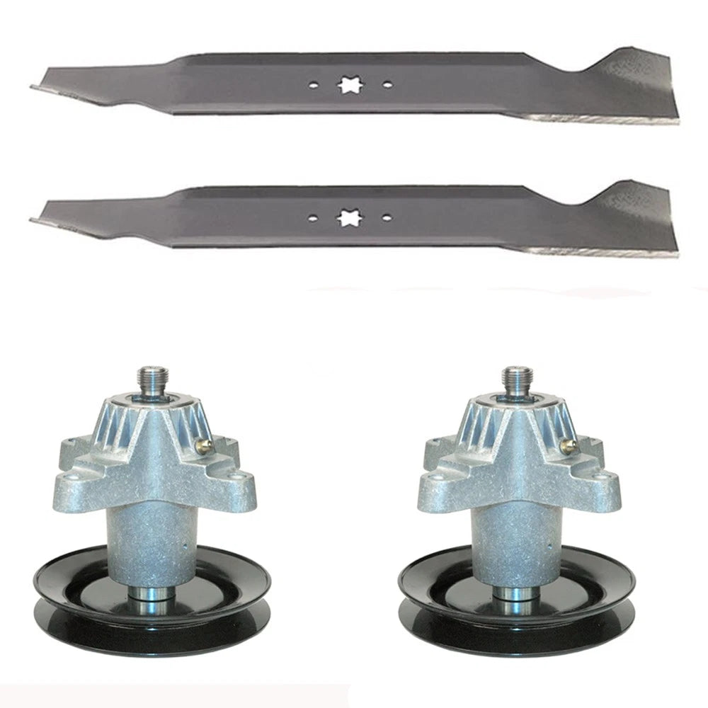 (1) Replacement Spindle Assemblies W/ Pulleys & Blade Kit Fits Mtd