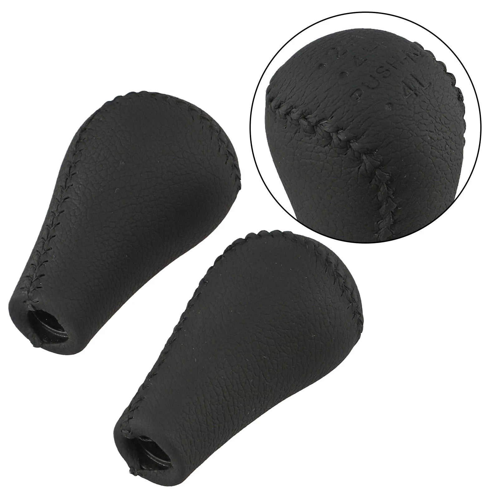 Complete Set Of For 2 Black Leather Knobs For Nissan Patrol's