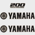 Yamaha Boat Cowling Decals | 200 Four Stroke Black / Silver Stickers