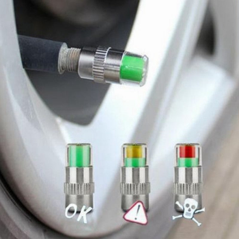Tire Pressure Cap with Visual Color Indicator