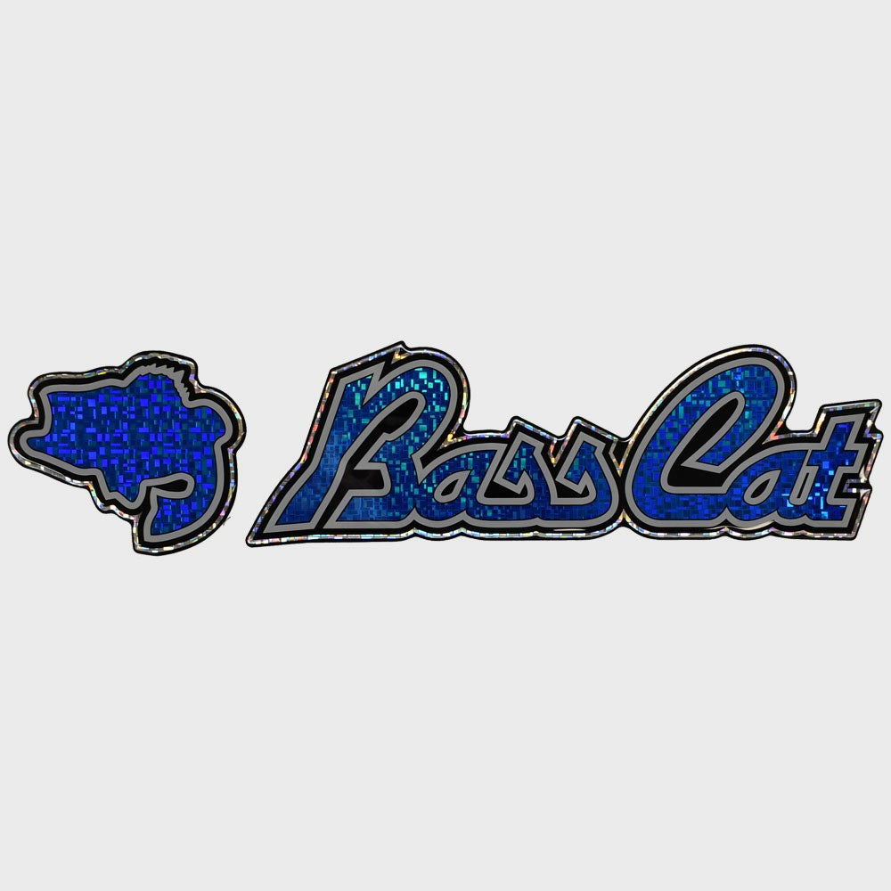 Raised Decal Sticker Bass Cat Logo Square by Bass Cat