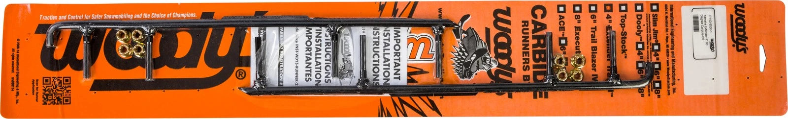 Woodys 4-inch Carbide Ski Runners For Yamaha Mountain Max & Srx 700