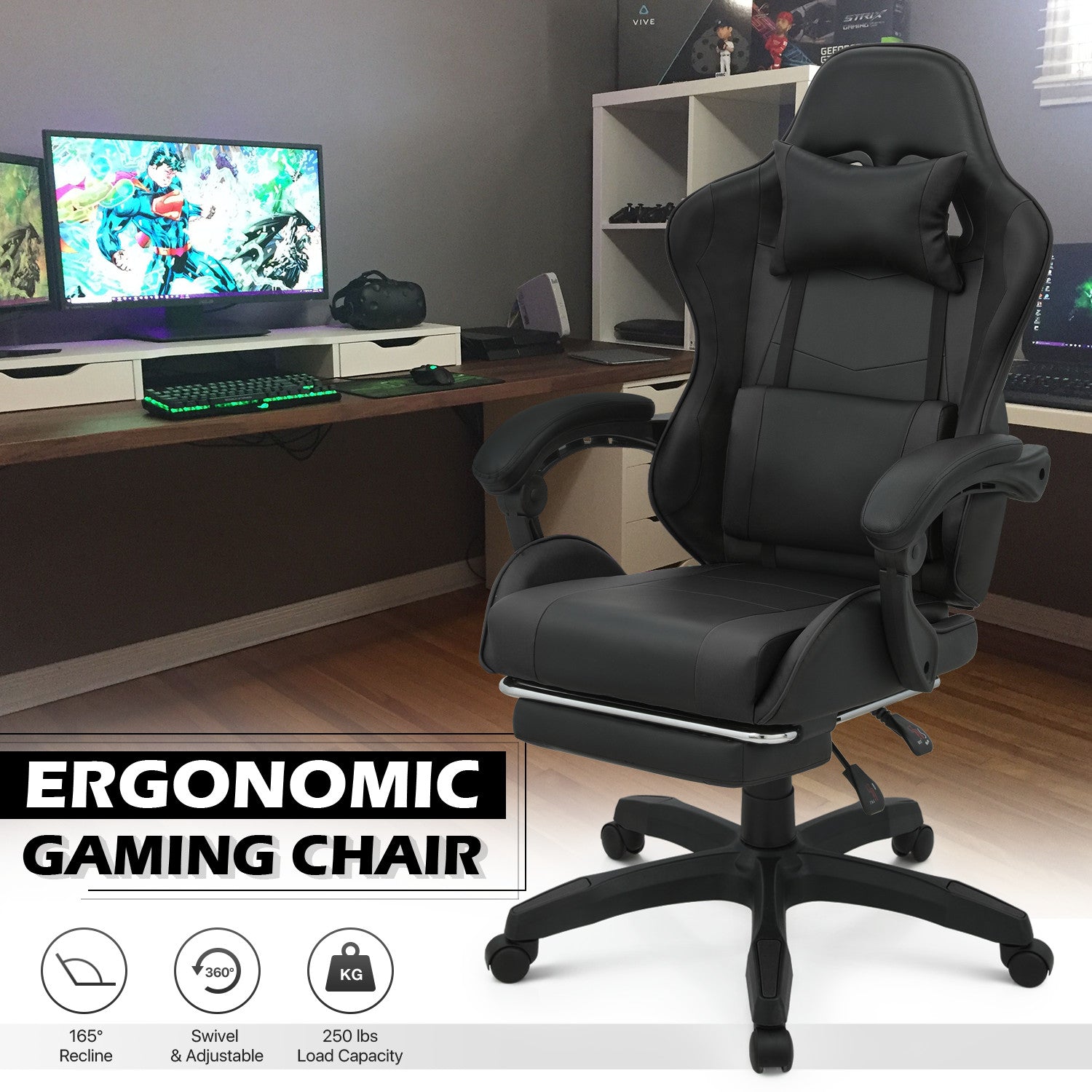 Adjustable Height Laptop Desk with CPU Stand