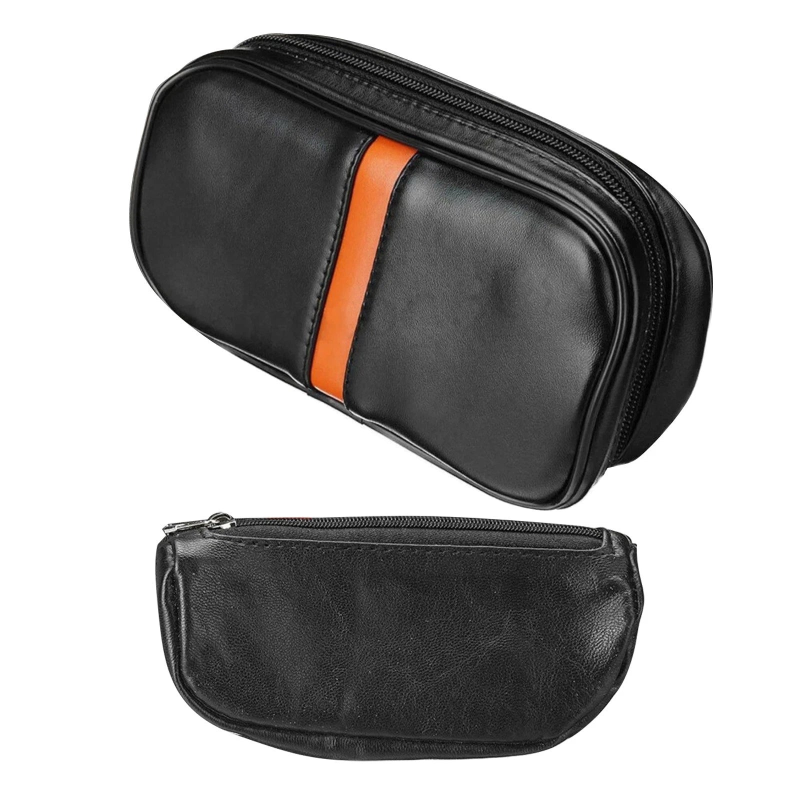 Leather Tobacco Pipe Carrier With Separate Tobacco Bag Portable