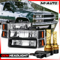 8PC Black Housing Headlight+6500K LED Bulbs w/Fan for 9