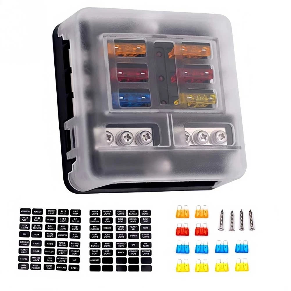 12 Volt Car Fuse Box Six Position With Led Indicator And Easy Mounting