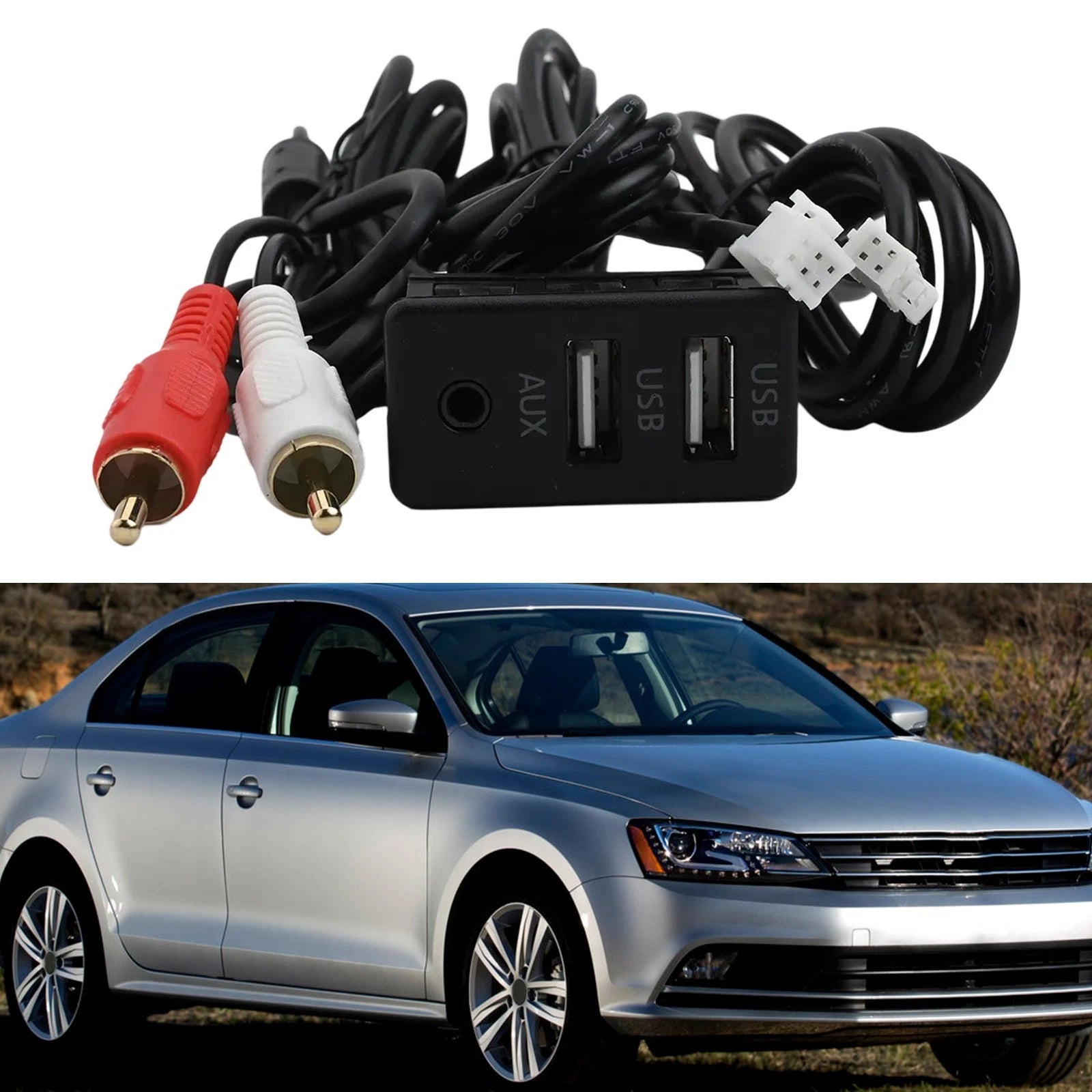 Quick And Easy Installation Car Mount Dual Usb+aux For Port Panel