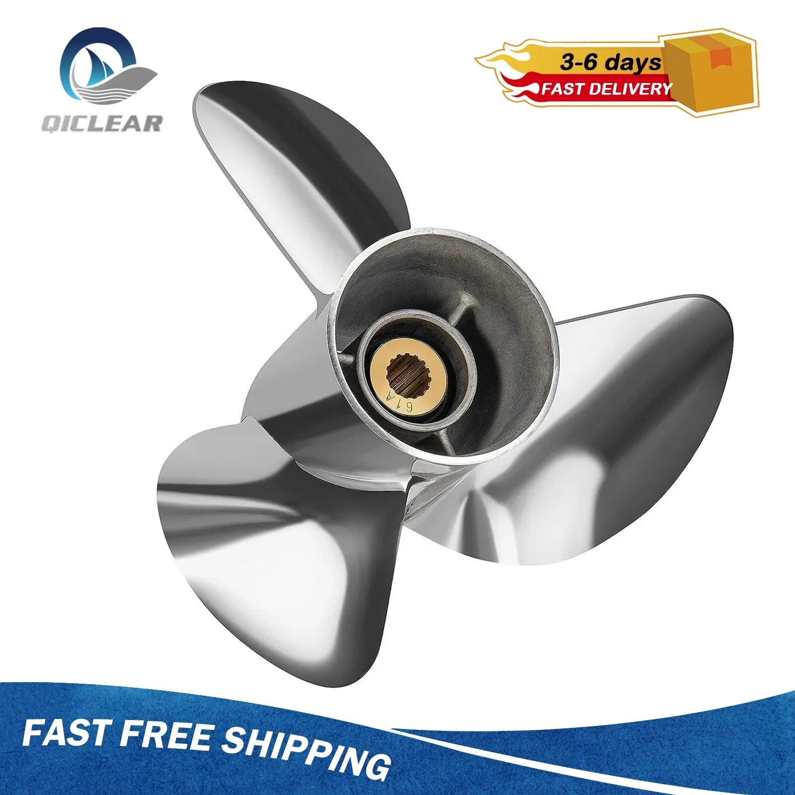 13 3/4 X 17 Stainless Steel Boat Propeller Fit Yamaha 150-250hp 15