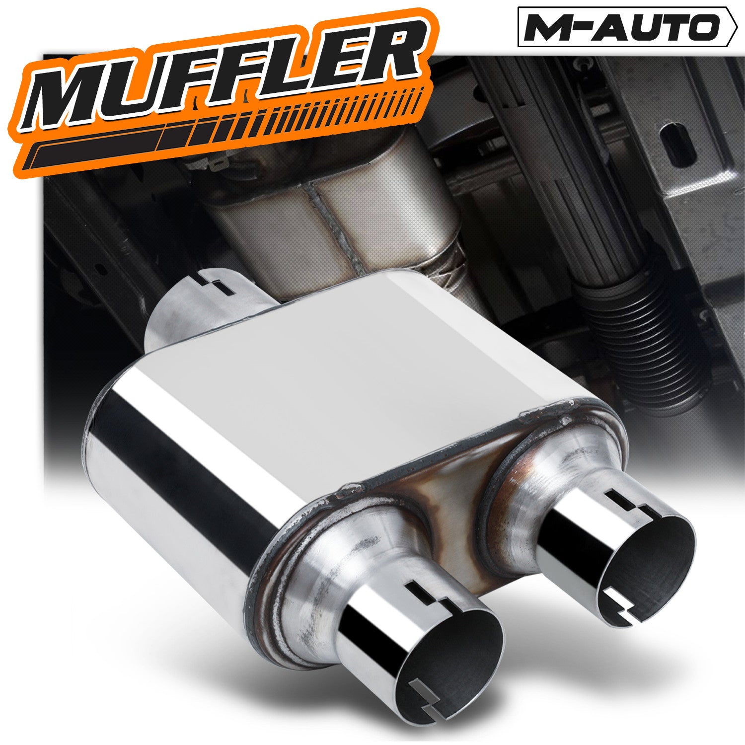 Chrome 2.5" Center Inlet Exhaust Muffler