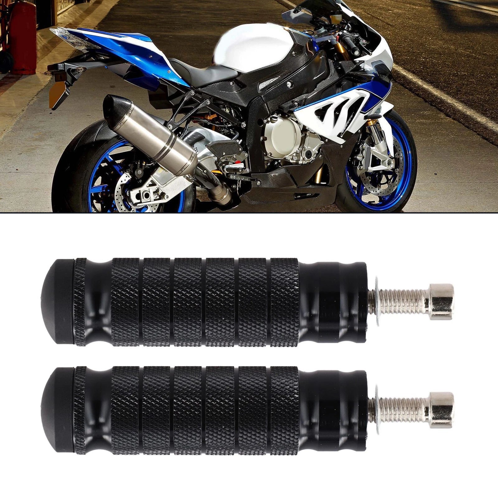 Motorcycle Rearset Foot Pegs Aluminum Black | Hook & Hull Co