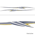 Boat Graphic Hull Decals Gray Yellow Stickers Set of 2