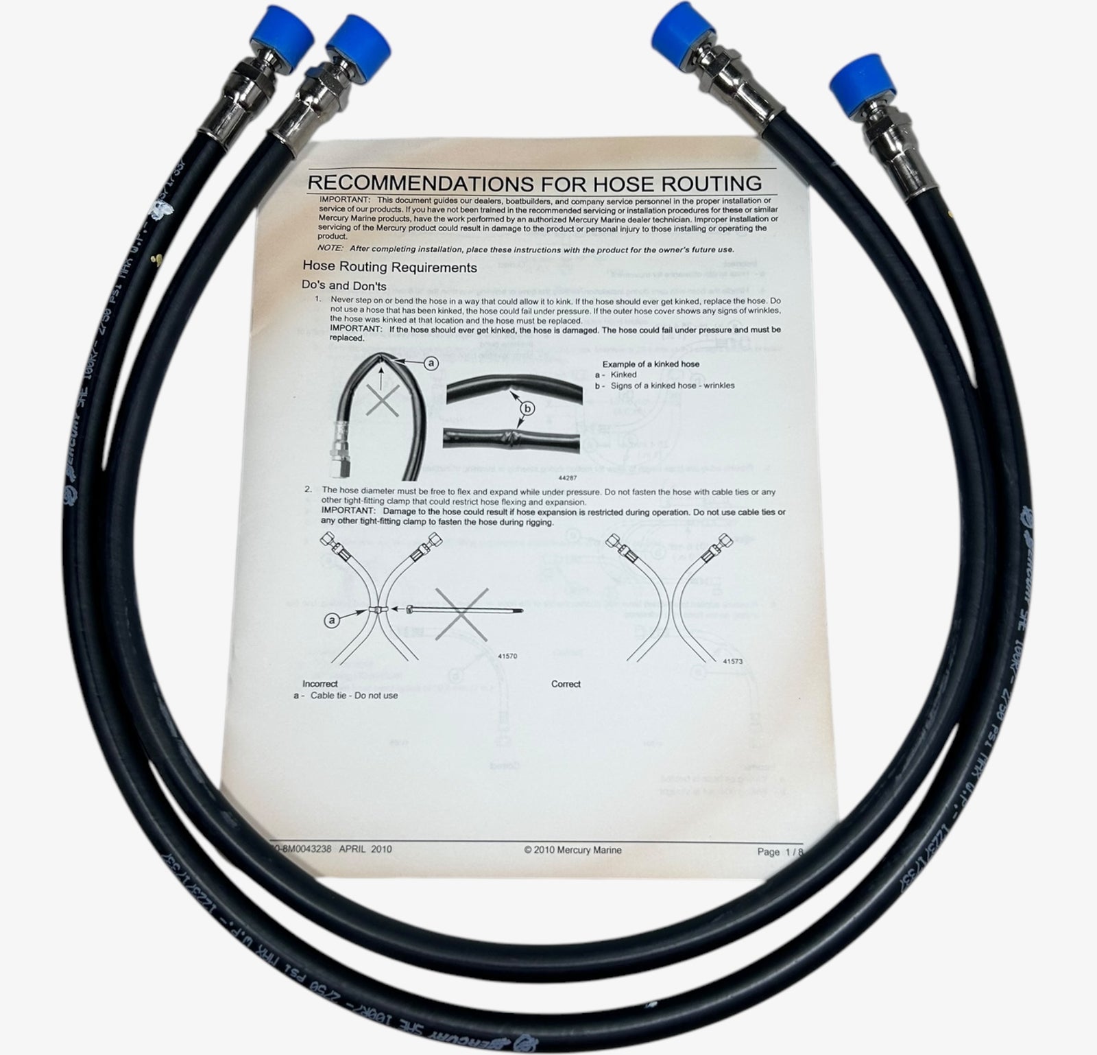 Mercury 8m0046914, Power Steering Helm To Cylinder, Hose Kit, 2 Ft,