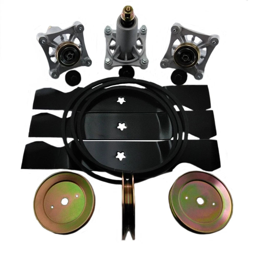 54" Lawn Tractor Mower Deck Rebuild Kit Spindles Blades Fits