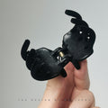 Black Hair Claw Clip with Pearl Accents