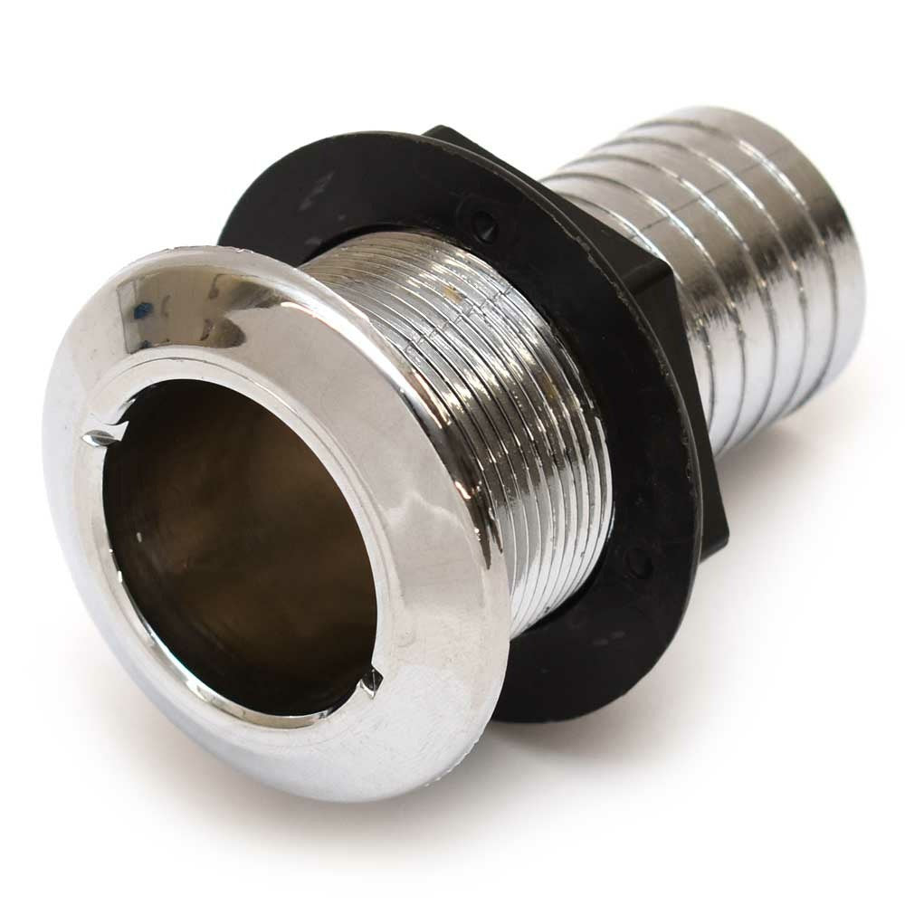Boat Thru Hull Fitting – 1 1/2 Inch Silver Mirror Plastic