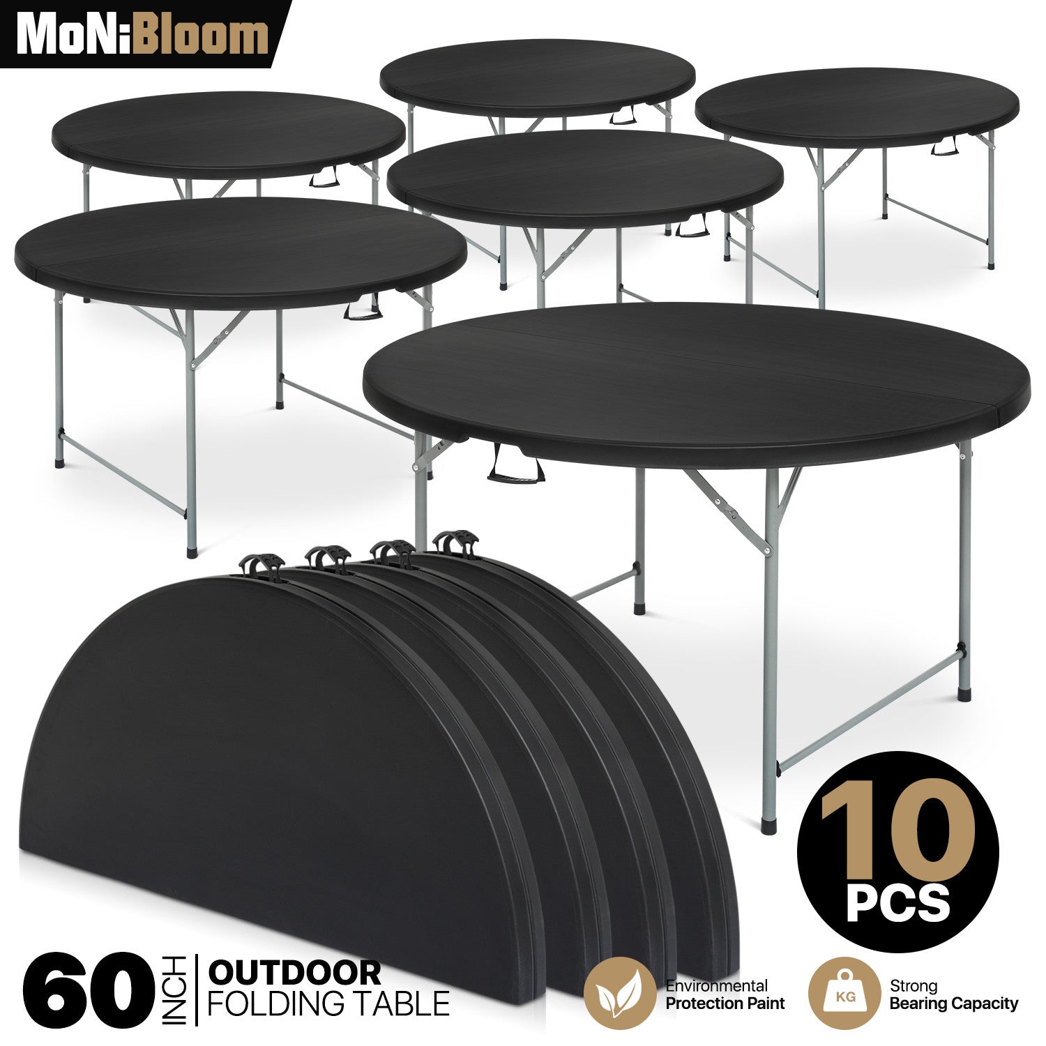 10 Pack Folding Round Dining Table