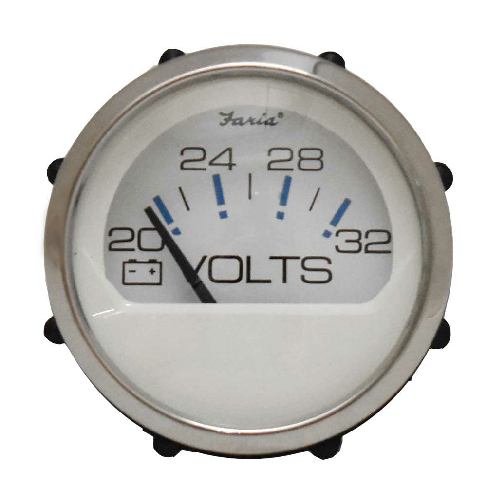 Boat Voltage Gauge Faria Chesapeake White SS by Faria